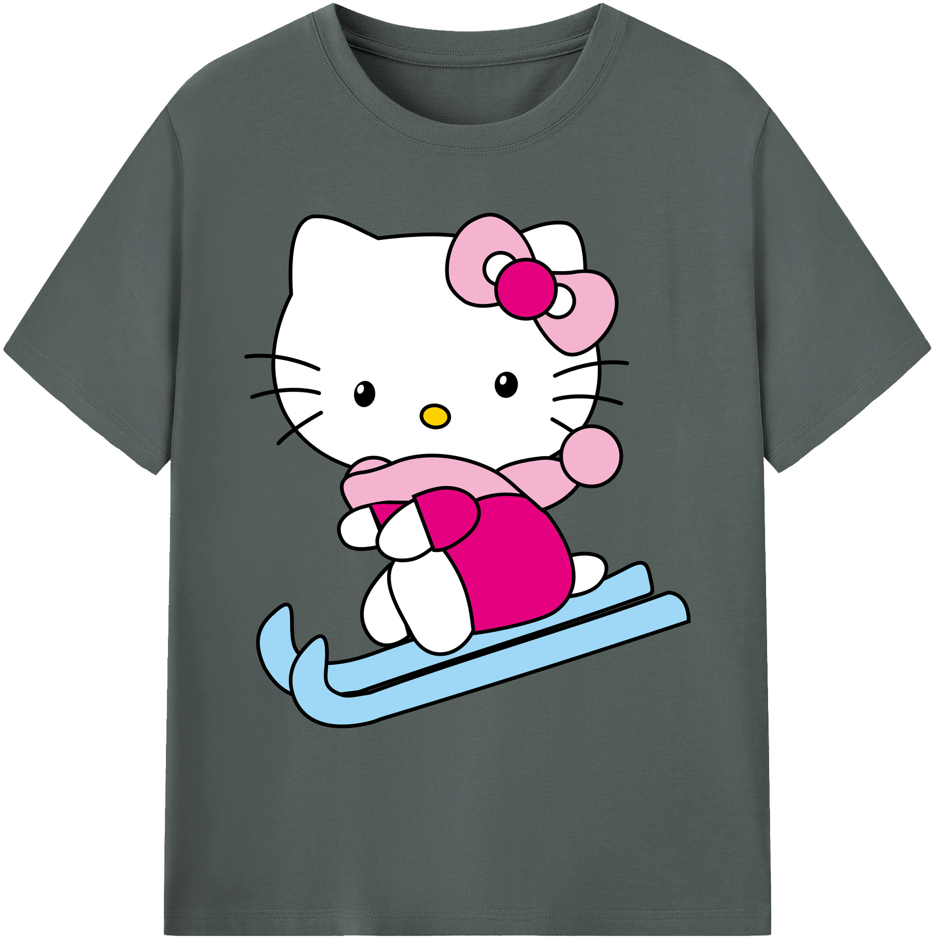 （画像用） Hello Kitty ハローキティ 綿100％ メンズ半袖Tシャツ｜肌触りやわらか＆通気性